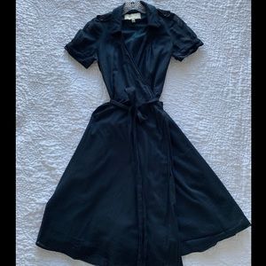Burberry Navy Blue Wrap Dress